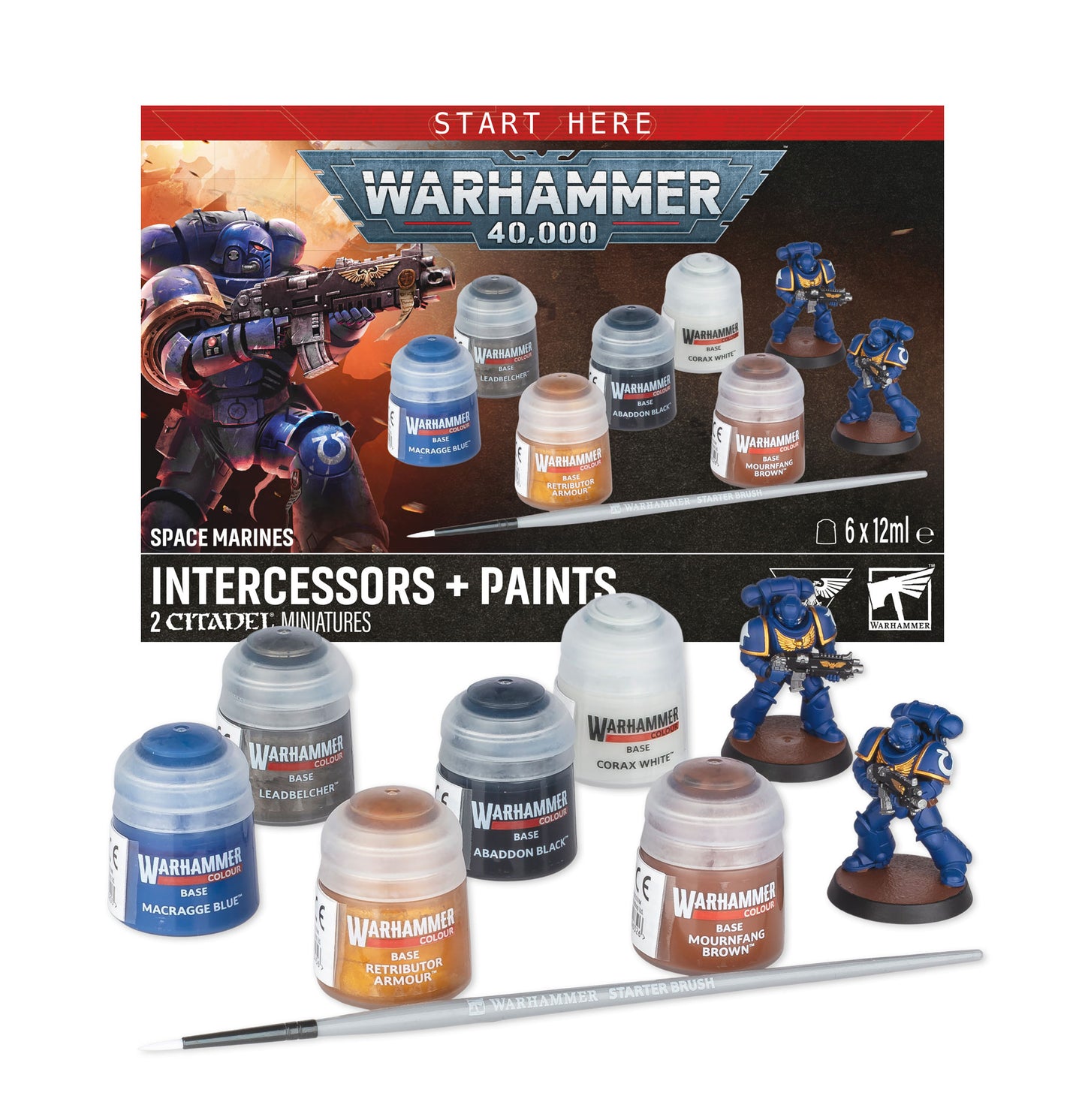 Space Marine Intercessor + Paints Set
