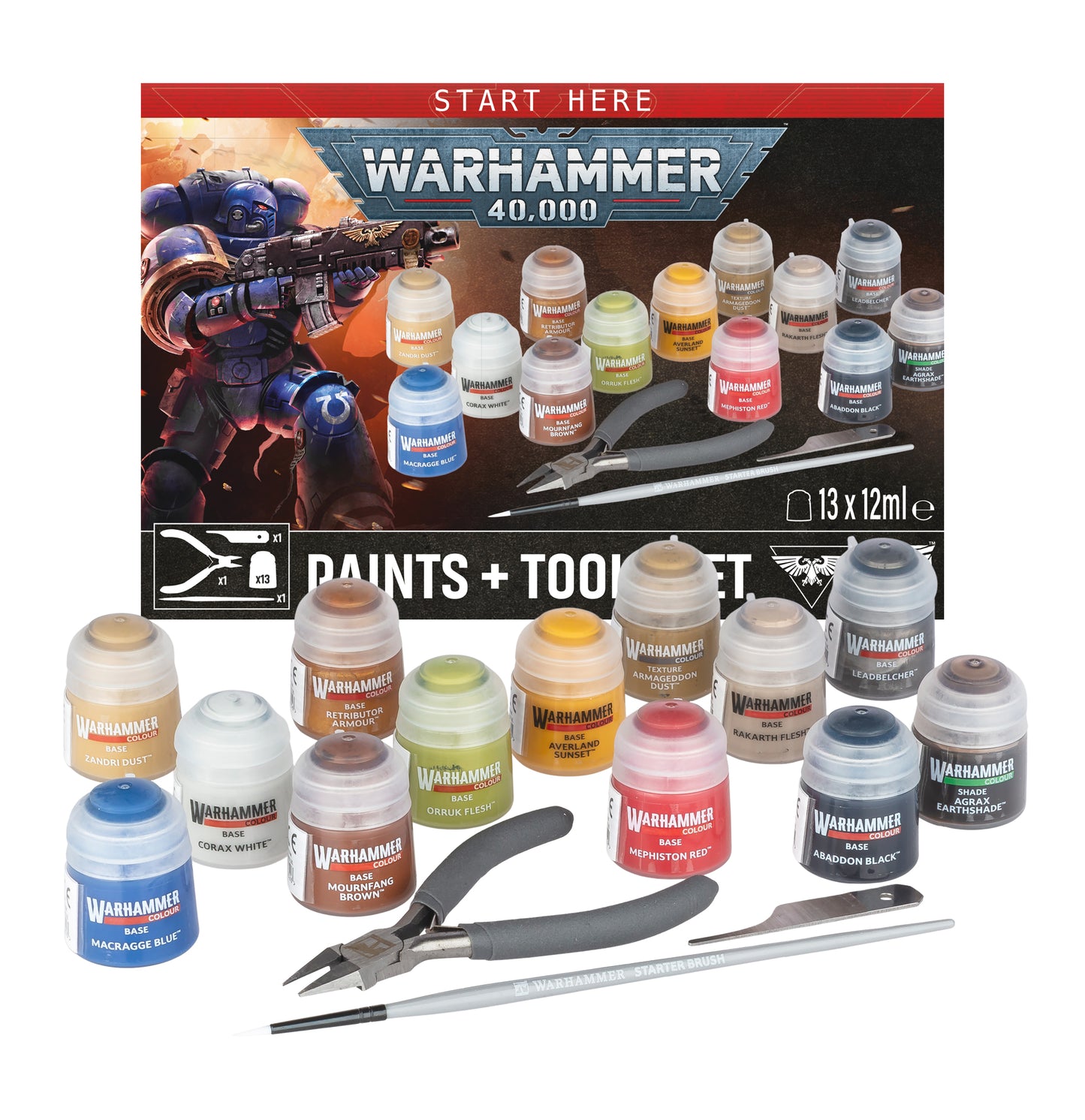 40K: Warhammer 40,000: Paints + Tools Set
